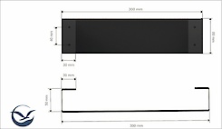 Тримач для рушника В-15 300мм, чорний
