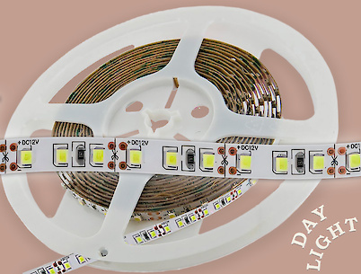 Светодиодная лента (неизолированная)  SMD2835-120L, 9 W\м,  8мм, нейтральный белый (4000-4500К)