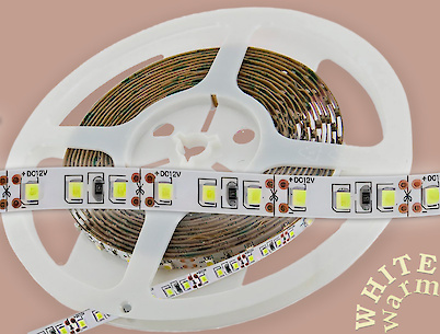 Светодиодная лента (неизолированная)  SMD2835-120L, 9 W\м,  8мм, белый теплый (2800-3200K)