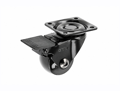 Мебельный ролик GTV CALIBRO, D=35 с тормозом, черный