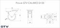Меблевий ролик GTV CALIBRO, D=35 з гальмом, чорний
