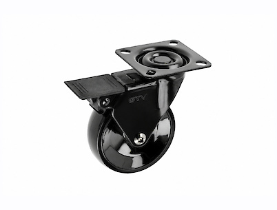 Мебельный ролик GTV CALIBRO, D=75 с тормозом, черный