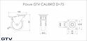 Меблевий ролик GTV CALIBRO, D=75 з гальмом, чорний