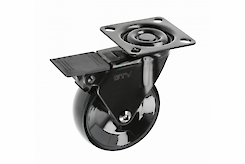 Меблевий ролик GTV CALIBRO, D=75 з гальмом, чорний