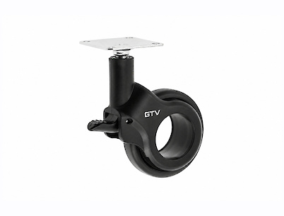 Мебельный ролик GTV STRADA, D=60 с тормозом, черный
