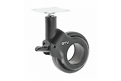 Меблевий ролик GTV STRADA, D=60 з гальмом, чорний