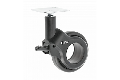 Мебельный ролик GTV STRADA, D=60 с тормозом, черный
