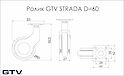 Меблевий ролик GTV STRADA, D=60 без гальма, чорний