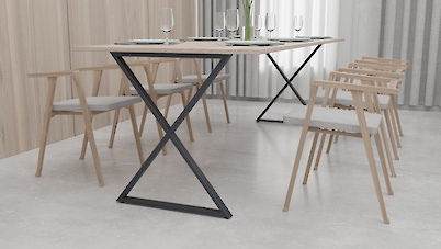 Металева опора (нога) для столу VT-4 600х723, чорний