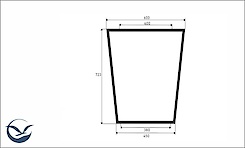 Металева опора (нога) для столу VT-5 600х723, чорний