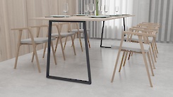 Металева опора (нога) для столу VT-6 600х723, чорний