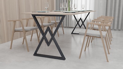 Металева опора (нога) для столу VT-1 600х723, чорний