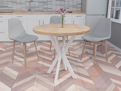 Металева опора для круглого столу VT-7 554х735, білий