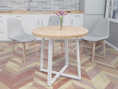 Металева опора для круглого столу VT-8 544х697, білий