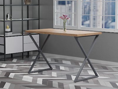 Металева опора (нога) для столу VT-4 600х723, графіт