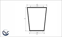 Металева опора (нога) для столу VT-5 600х723, графіт