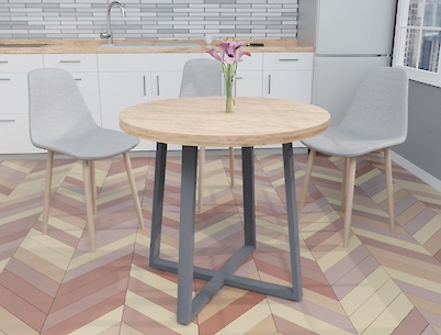 Металева опора для круглого столу VT-8 544х697, графіт