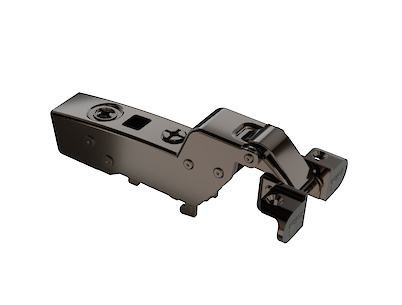 Завіса Hettich Sensys 8631i ALU внутрішня для алюмінієвих фасадів, кут відкриття 95º, з дотягувачем, чорний обсидіан