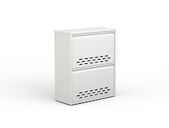 Тумба для обуви металлическая 2 секции 600х715 белый