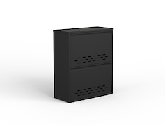 Тумба для взуття металева 2 секції 600х715 чорна