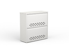 Тумба для обуви металлическая 2 секции 700х715 белый