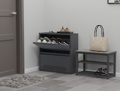 Тумба для взуття металева 2 секції 700х715 графіт