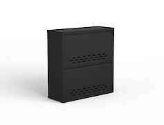 Тумба для взуття металева 2 секції 700х715 чорна