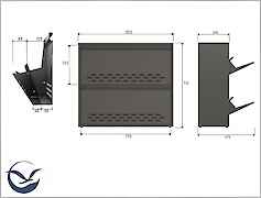 Тумба для обуви металлическая 2 секции 800х715 графит