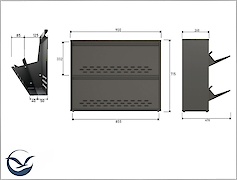 Тумба для взуття металева 2 секції 900х715 біла