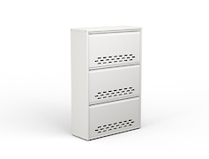 Тумба для обуви металлическая 3 секции 700х1050 белый