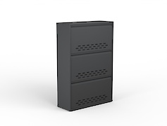 Тумба для обуви металлическая 3 секции 700х1050 графит