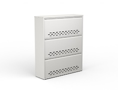 Тумба для обуви металлическая 3 секции 900х1050 белый