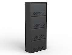 Тумба для обуви металлическая 4 секции 600х1385 графит