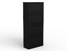 Тумба для обуви металлическая 4 секции 600х1385 черный