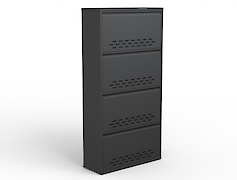 Тумба для обуви металлическая 4 секции 700х1385 графит
