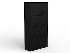 Тумба для взуття металева 4 секції 700х1385 чорна