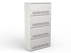 Тумба для обуви металлическая 4 секции 800х1385 белый