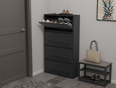 Тумба для обуви металлическая 4 секции 800х1385 графит