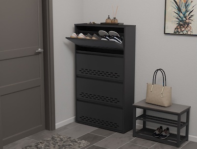Тумба для взуття металева 4 секції 800х1385 графіт