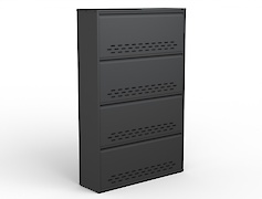 Тумба для обуви металлическая 4 секции 900х1385 графит