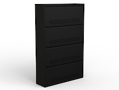 Тумба для обуви металлическая 4 секции 900х1385 черный