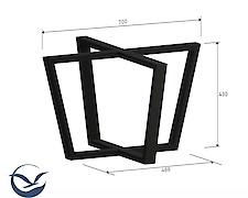 Металева опора для круглого журнального столу VT-9 (50х25) біла