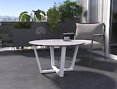 Металева опора для круглого журнального столу VT-9 (50х25) біла