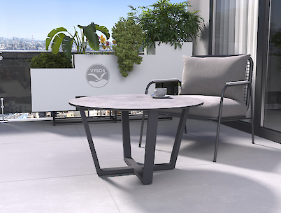 Металева опора для круглого столу VT-9 (50х25), графіт