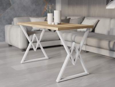 Металева опора (нога) для столу VT-1У 600х723, білий