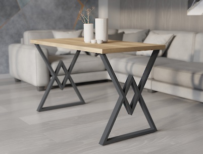 Металева опора (нога) для столу VT-1У 600х723, графіт