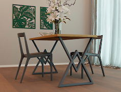 Металева опора (нога) для столу VT-1У 600х723, графіт