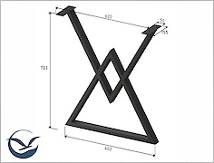 Металева опора ніжка VT-1У 600х723, чорний