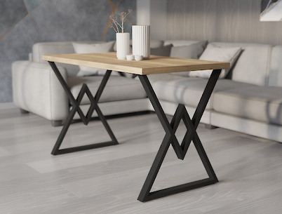 Металева опора (нога) для столу VT-1У 600х723, чорний