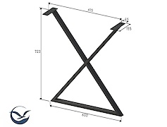Металева опора (нога) для столу VT-4У 600х723, графіт